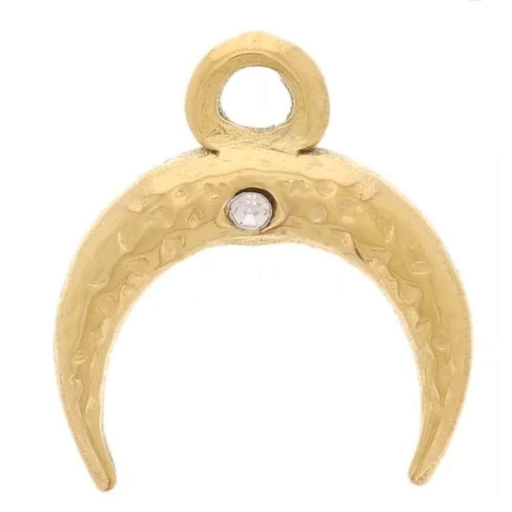 Breloque corne demi-lune 11x10mm