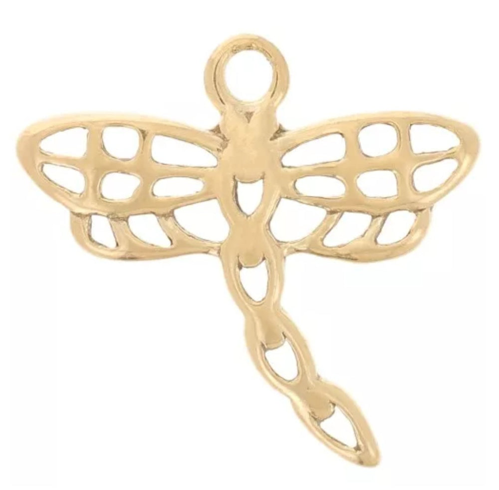 Breloque libellule ajourée 14x15mm