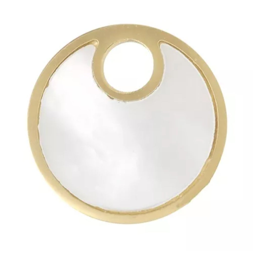 Breloque ronde avec nacre 12mm