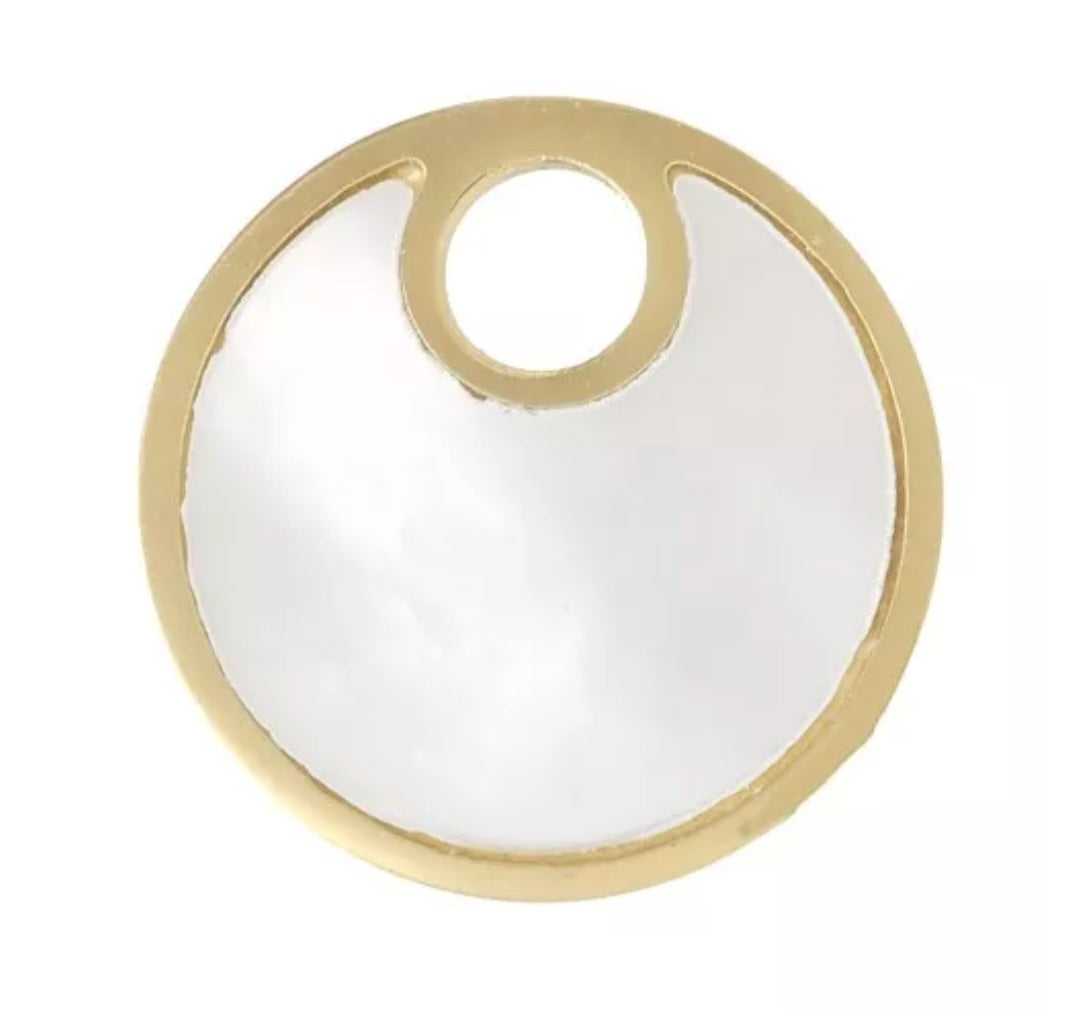 Breloque ronde avec nacre 12mm