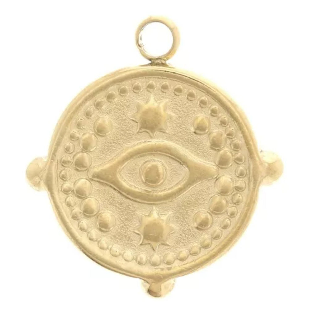 Breloque ronde motif oeil 13mm