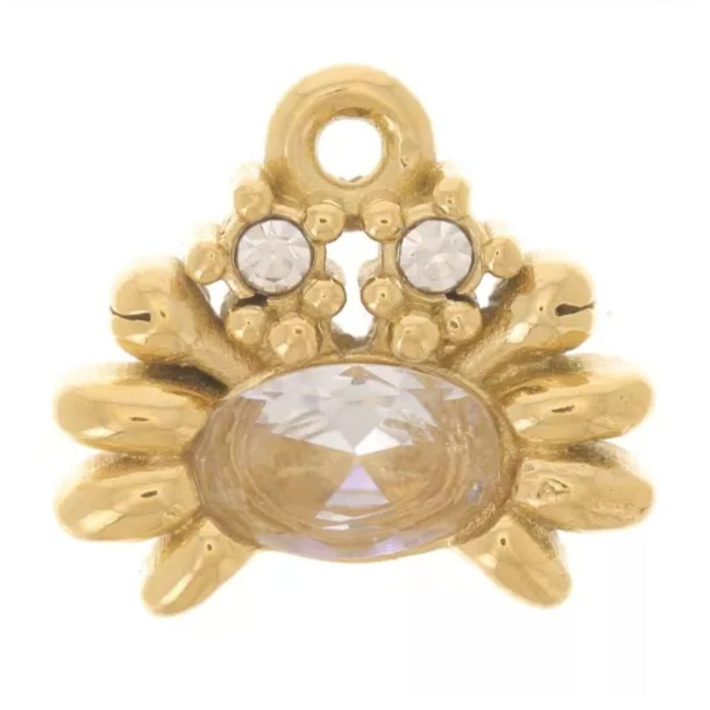Breloque crabe et oxydes de zirconium 11x12mm