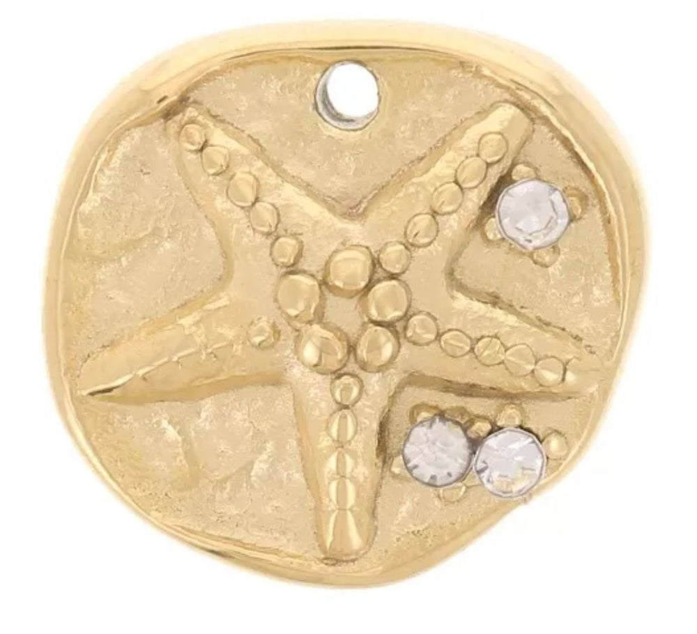 Breloque ronde irrégulière étoile de mer 11mm
